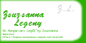 zsuzsanna legeny business card